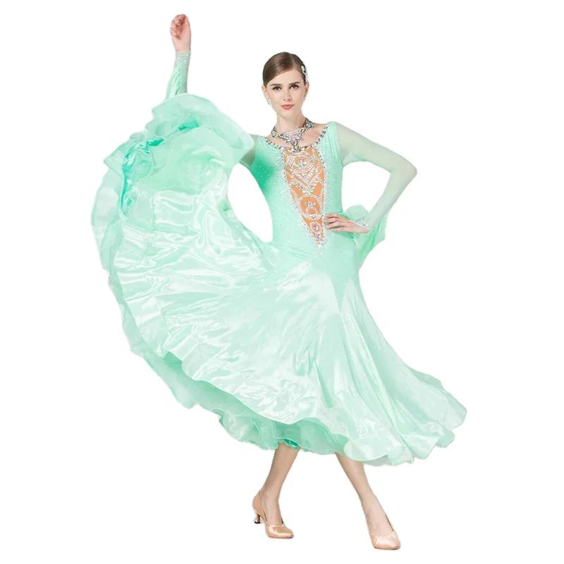 B-1791 High Quality Women Lyrical Ballroom Dance Costume Dress Custom High Quality Waltz Dance Costumes for Competition