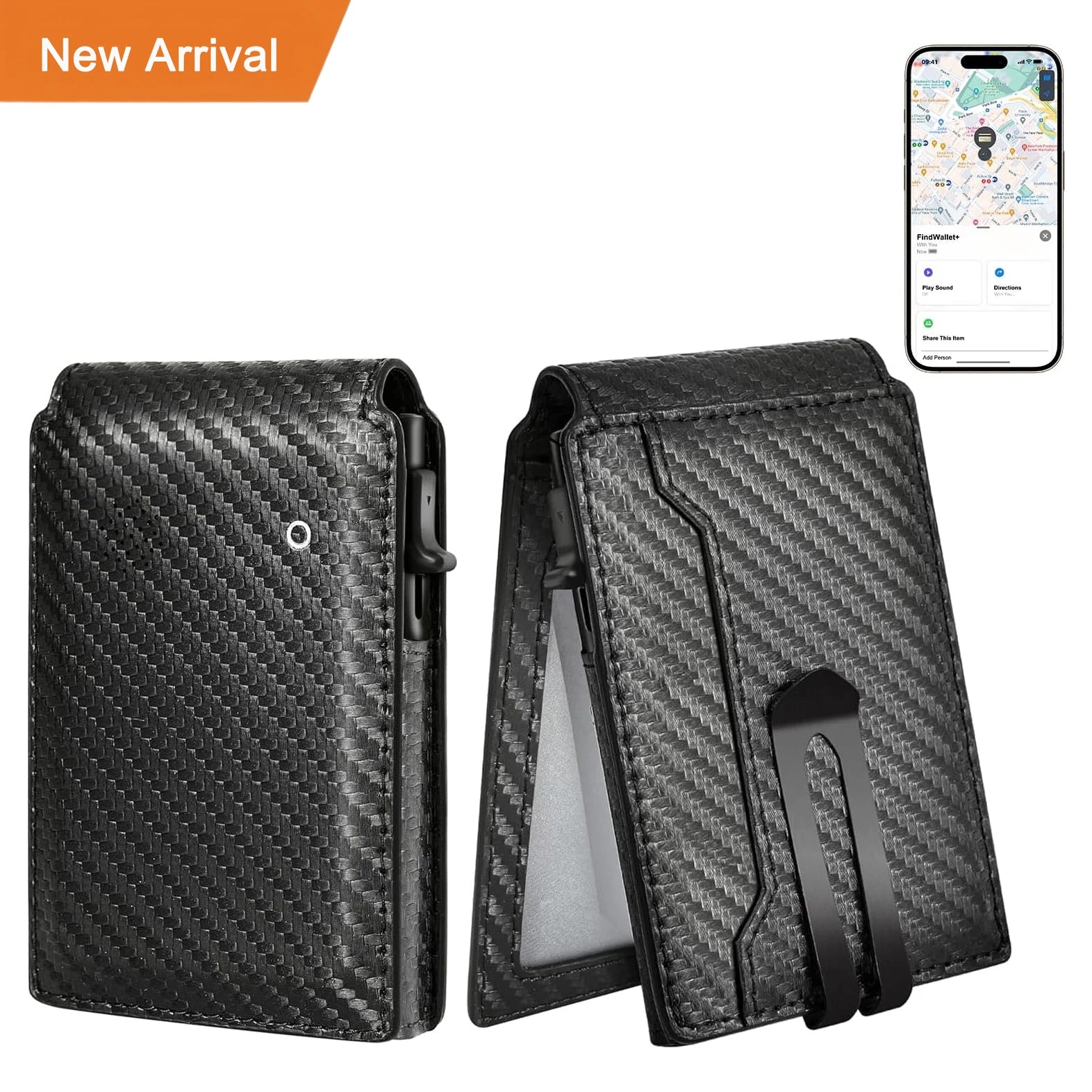 Men's RFID-Blocking Minimalist Leather Wallet with Pop-Up Card Holder and Money Clip Smart Short Wallet for Mens