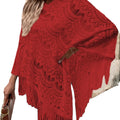 European and American Autumn and Winter Women's Sweater Shawl with Irregular Tassel Lace Traditional Scarves & Shawls