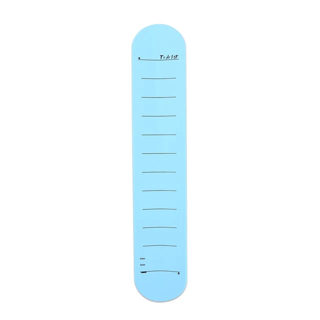 Writeable Wearable Memo Slap Wristband Pocket To-do List Wrist Strap Waterproof Erasable with Oversized Scale for Children