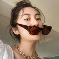 New Trendy Fashion Women Shades Cat Eye Sunglasses Unique Irregular Shaped Sunglasses Lentes De Sol Para Mujer
