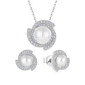 YILUN Rhodium Plated Classic Freshwater Pearl Jewelry Silver S925 Set