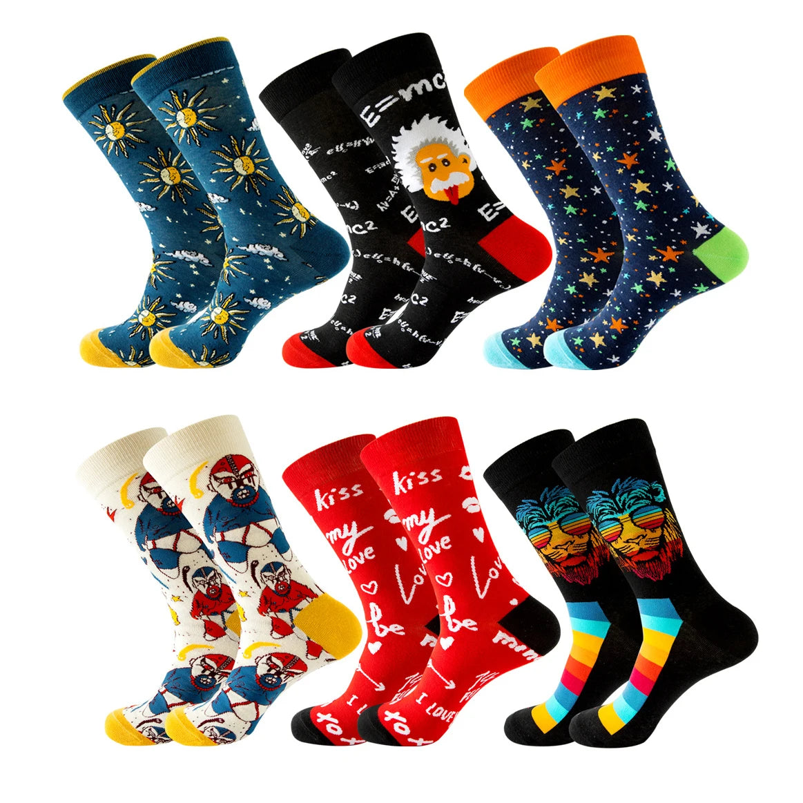 Trendy New Cheap Men Socks Cotton Polyester Big Size Streetwear Graphic Socks With Design