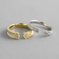 S925 Sterling Silver Frosted Ins Smart Ring Star Inlaid Zircon Rings for Women Adjustable Designer Fine Jewelry Ring Wholesale