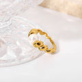 Twist Crossiant Ring Jewelry Sets  CZ Stone 18K Gold Rope Chain Stainless Steel Pearl Pendant Necklace for Women
