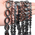17 Shape Natural Black Hematite Stone Beads Heart Round Irregular Loose Beads for Jewellery Making DIY Bracelet Earrings 15inch