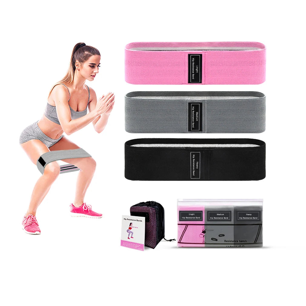 Thick Rubber Loop Polyester/Nylon Fabric Roll Long Resistance Band for Yoga & Rehabilitation