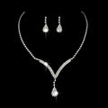 Bridal Wedding Jewelry Gift Advanced Necklace Earrings Sparkling Multicolor Diamond Drop Jewelry Set Gifts for Women