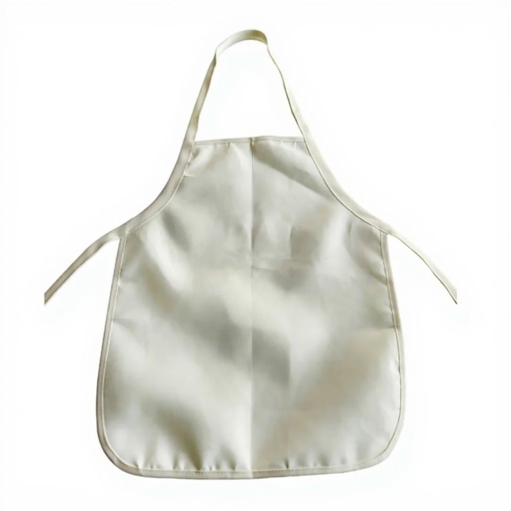 Custom White Kids Apron for Baking Cooking Art Painting BBQ-Embroidered Logo Clean-Keeping Polyester and Cotton Waist Type