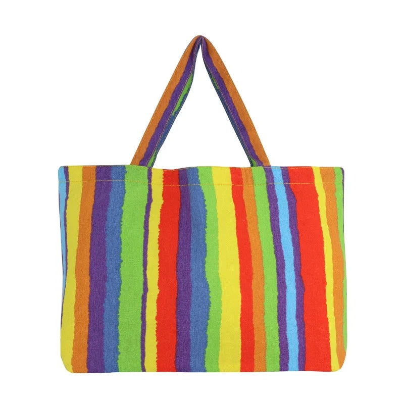 Fabric Canvas Bag Blank Tote Bag rainbow Tote Bag