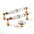 Best Selling Simple Design Gold and White Kitchen Cabinet Drawer Ceramic Handles Furniture Handel Hardware