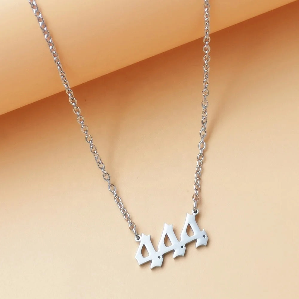 2025 Unisex Jewelry Personalized Modern Style Custom 444 Number Pendant Necklace for Women Men