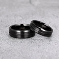 OAHLAN Tungsten Carbide Rings 6mm/8mm Waterproof Black Inlay Brushed Dark Tungsten Black Rings Mens Wedding Bands Dropshipping
