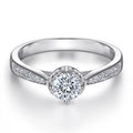 Brilliance Fine Jewelry Round Cut 5.5mm White Gold Plated Permanent Jewelry Wedding Rings for Women