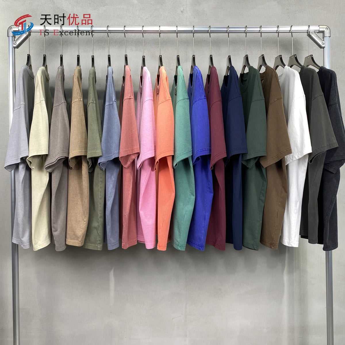 Vintage Wash 250G Heavy Cotton Short Sleeve Men's Fashion Brand T-Shirt Custom Logo Print Puff Technique Loose Fit Wholesale
