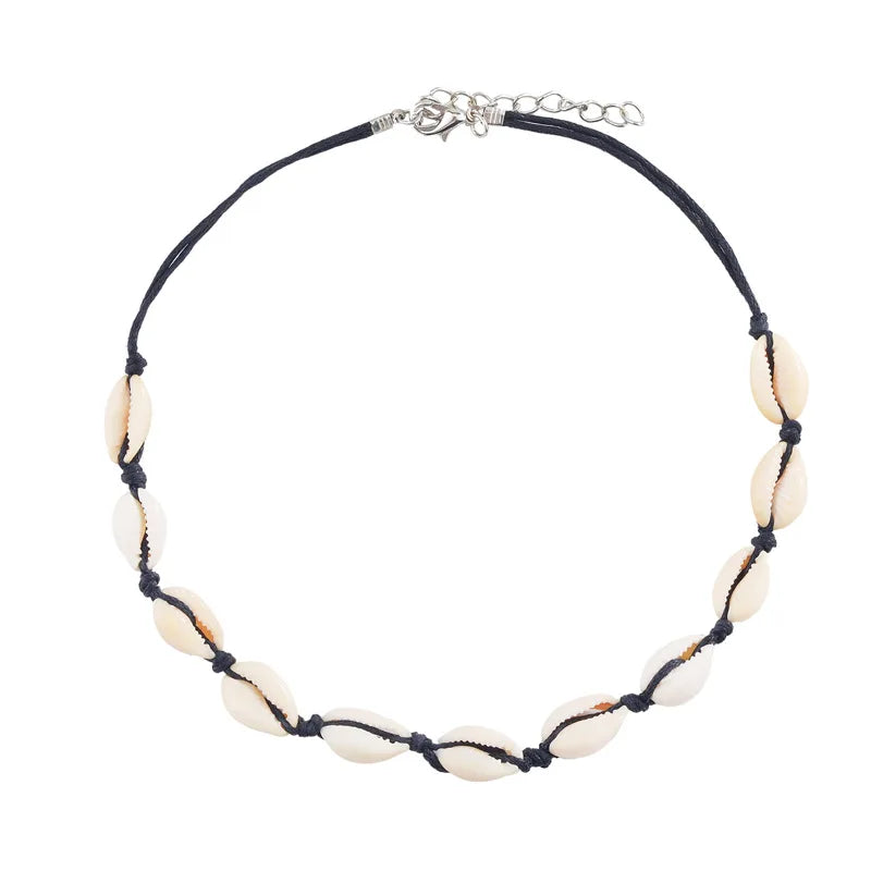 Fashion Trendy Summer Holiday Beach Women Girl Handmade Natural Seashell Cowrie Conch Shell Choker Jewelry Necklace