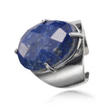 10 Colors Brass Alloy Natural Faceted Gemstone Crystal Assorted Cute Chunky Big Stone Ring Open Cuff Finger Rings Jewelry