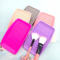 New Arrivals Silicone Makeup Brush Cleaning Mat Portable Makeup Brush Cleaner Pad With Belt Cosmetic Brush Washing Tool