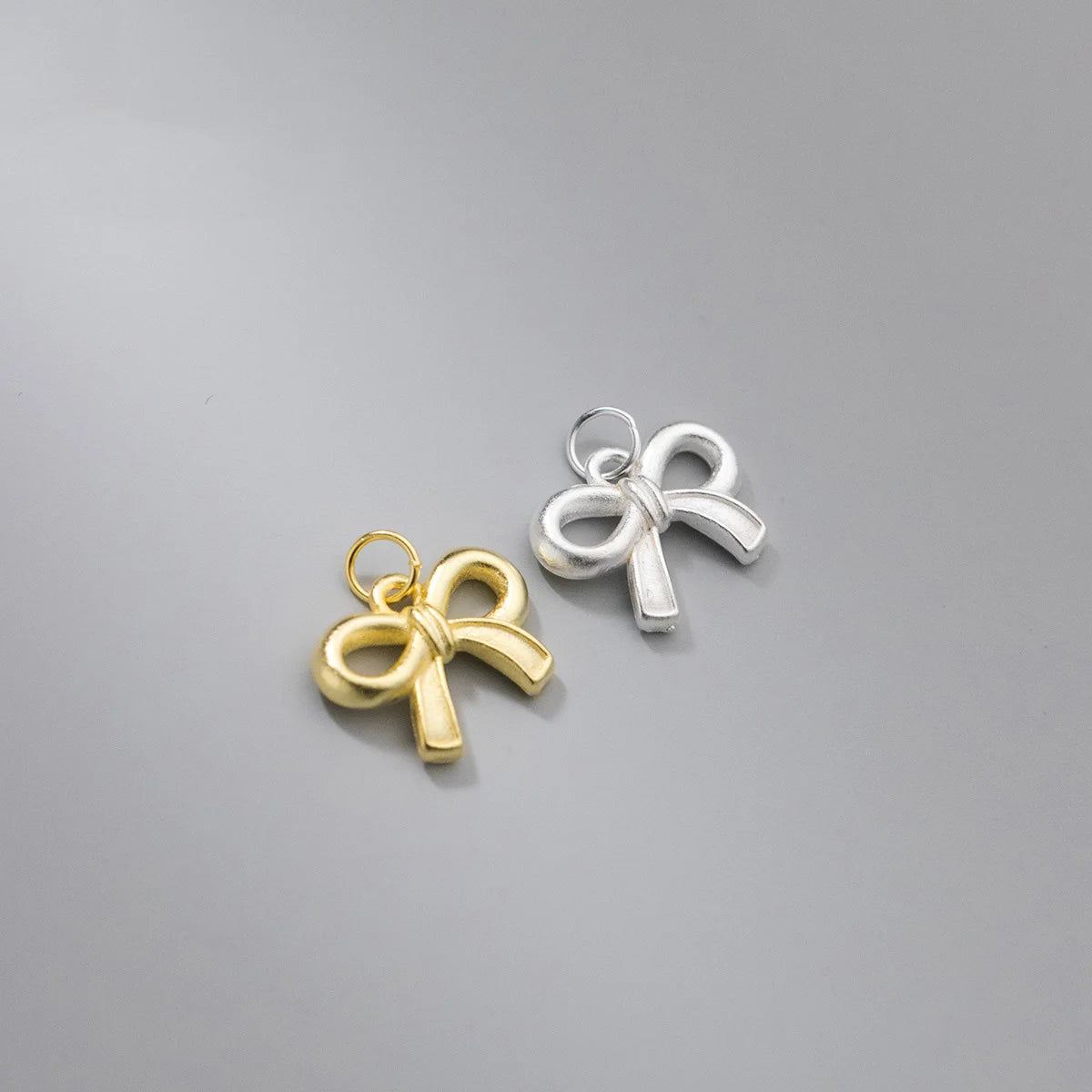 Minimalism 925 Sterling Silver Gold Plating Bowknot Pendant for DIY Jewelry Making Supplies