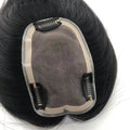 LONGFOR Indian Remy Human Hair Toupee for Women-Silk Base Closure Straight Style Hand Tied 10 Inches 100% Density Right/Left