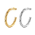 Wholesale Ins Stainless Steel Half Hoop Twist Earring Gold Plated Earrings Jewelry for Women China Manufacturer Factory Supplier