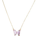 Fashion Classic Gold Plated Alloy Crystal Butterfly Necklace Multicolor Link Chain for Anniversary Wholesale
