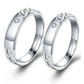 SC Classic Platinum Plated Couple Rings Single Diamond Engagement Rings Romantic Intertwined Love Wedding Rings for Women Men