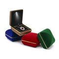 Customized logo Dark Green Ring Box Necklace Earrings Bracelet Jewelry Gift Packaging Box Suede Ring Box