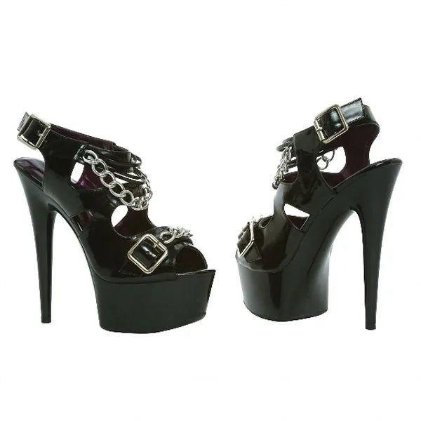 15 cm Pole Dance High Heels Chain Fashion Club Summer Leaky Toe Platform Sandals 6 Inch Gothic High Heels