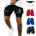 2-in-1 Men's Gym Shorts Custom Logo Basketball Pants Double Layer Nylon With 4-Way Stretch Solid Color Shorts for Running