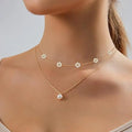 Trendy Jewelry Dainty Gold Pearl Necklaces Set Layered Stainless Steel Cute Daisy Pearl Choker Necklace for Women Gifts