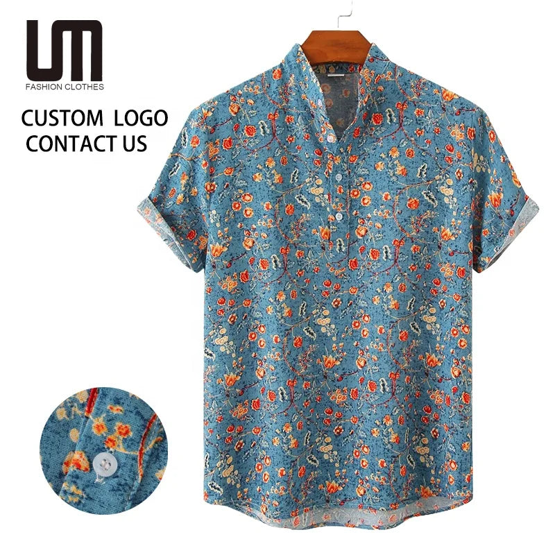 2025 Trending New Men Hawaiian Shirt - Oversized Polyester T-Shirt (Breathable/Streetwear/Short Sleeve)