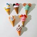 2024 Fashion Anime Cartoon Cream Ice Cream Cone Kindergarten Bow Chocolate Children's Resin Brooches Pins