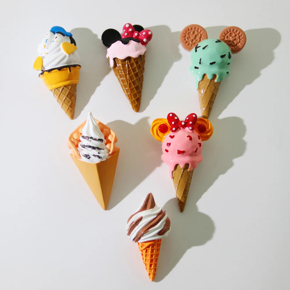 2024 Fashion Anime Cartoon Cream Ice Cream Cone Kindergarten Bow Chocolate Children's Resin Brooches Pins