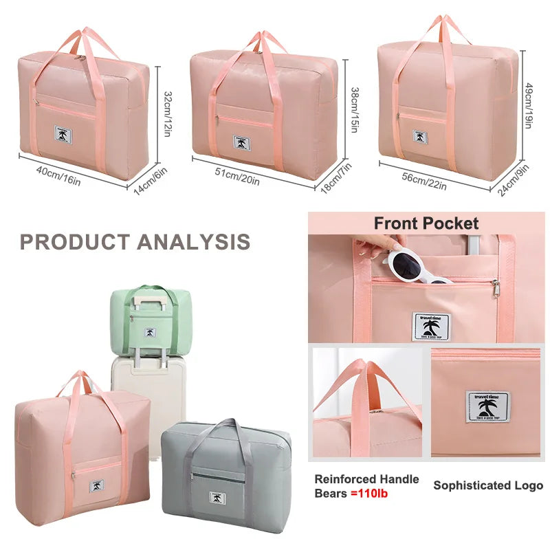 Wholesale Large Capacity Women's Duffle Handbag Cheap Travel Luggage with Two Handles and Zipper Closure China Supply