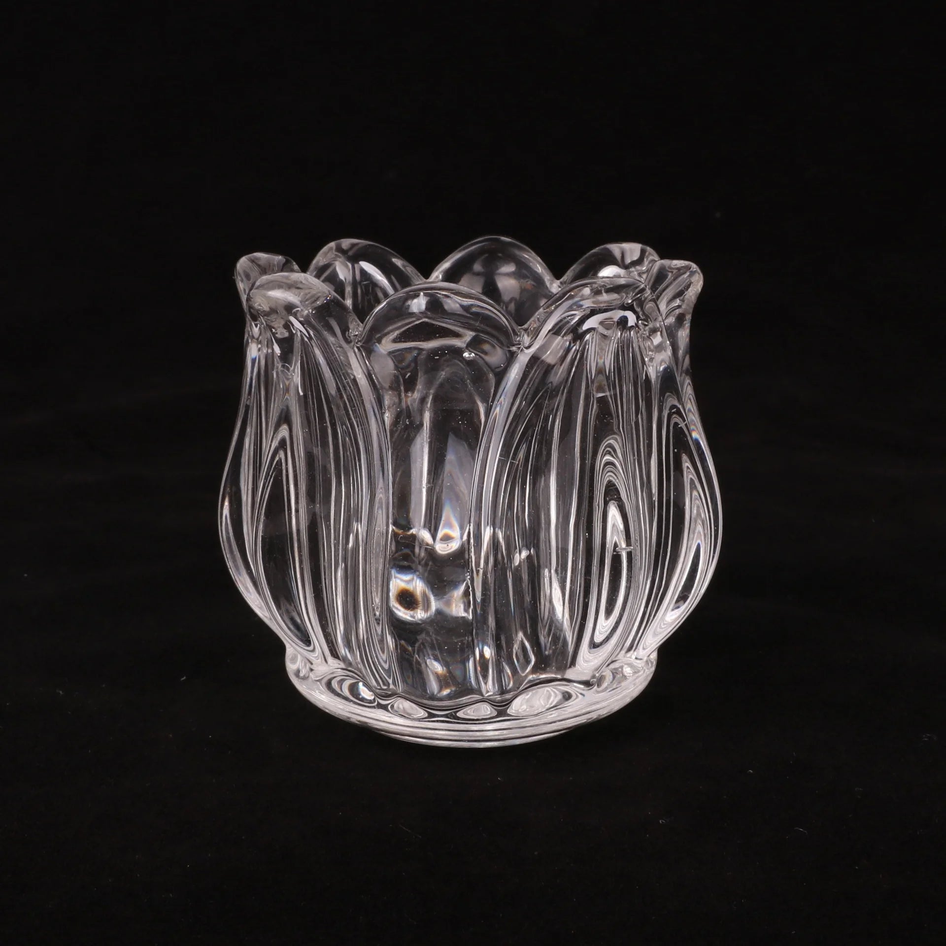Tulip Flower Shape Transparent Clear Acrylic Nail Powder Liquid Brush Clean Nail Crystal Glass Jar