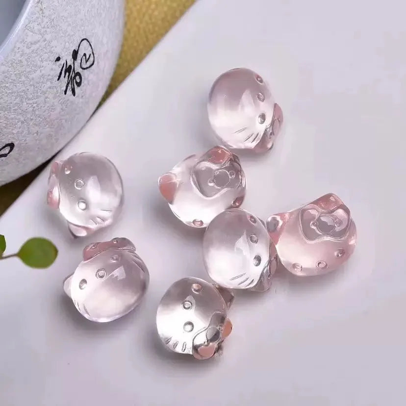 Powder Crystal Kt Cathead Crystal Craft Unique Design with Elegant Shimmer Diy Bracelet Accessories
