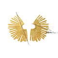 French Retro Exaggerated Design Fan-ray Earrings 18K Gold Stainless Steel Hoop Earrings Creative Earrings Wholesale