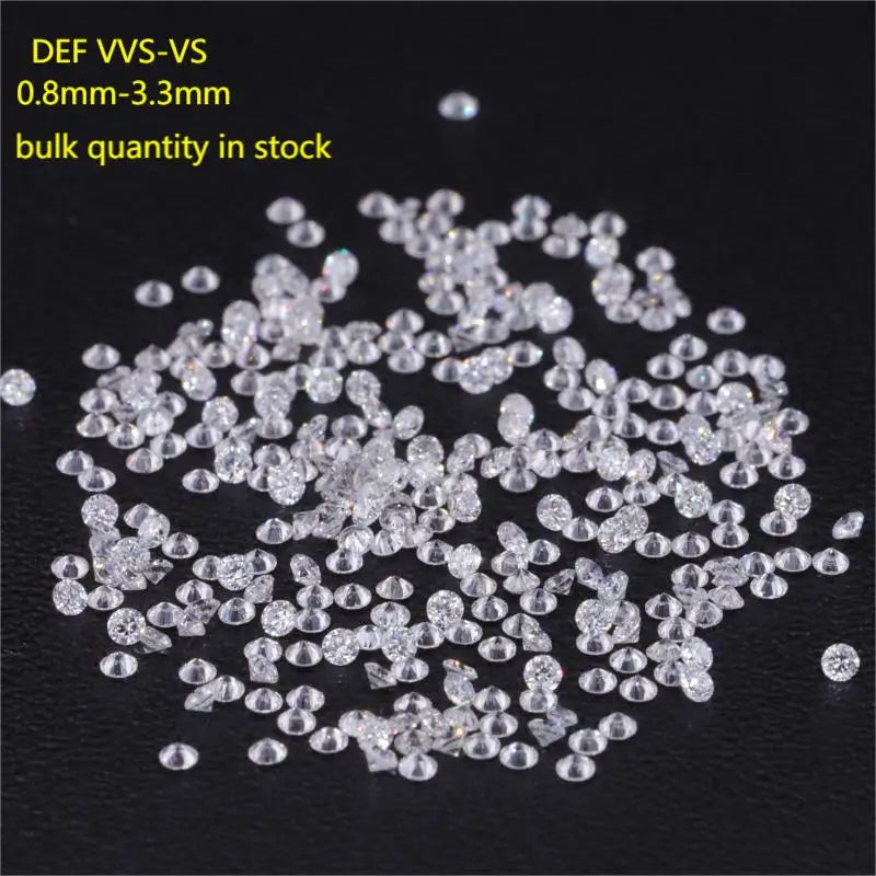 0.8mm 1mm 1.1mm Round White HPHT Loose Diamonds D Color VVS VS Clarity Calibrated Diamonds for Jewelry Wholesale Global