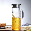 Bamboo Lid Glass Pitcher Set Tea Pots & Kettles with Elegant Wooden Cover