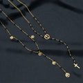 Fashion 14K Stainless Steel Vintage Layered Stacked Necklace Jewelry Tree of Life Cross Pendant Necklace for Women