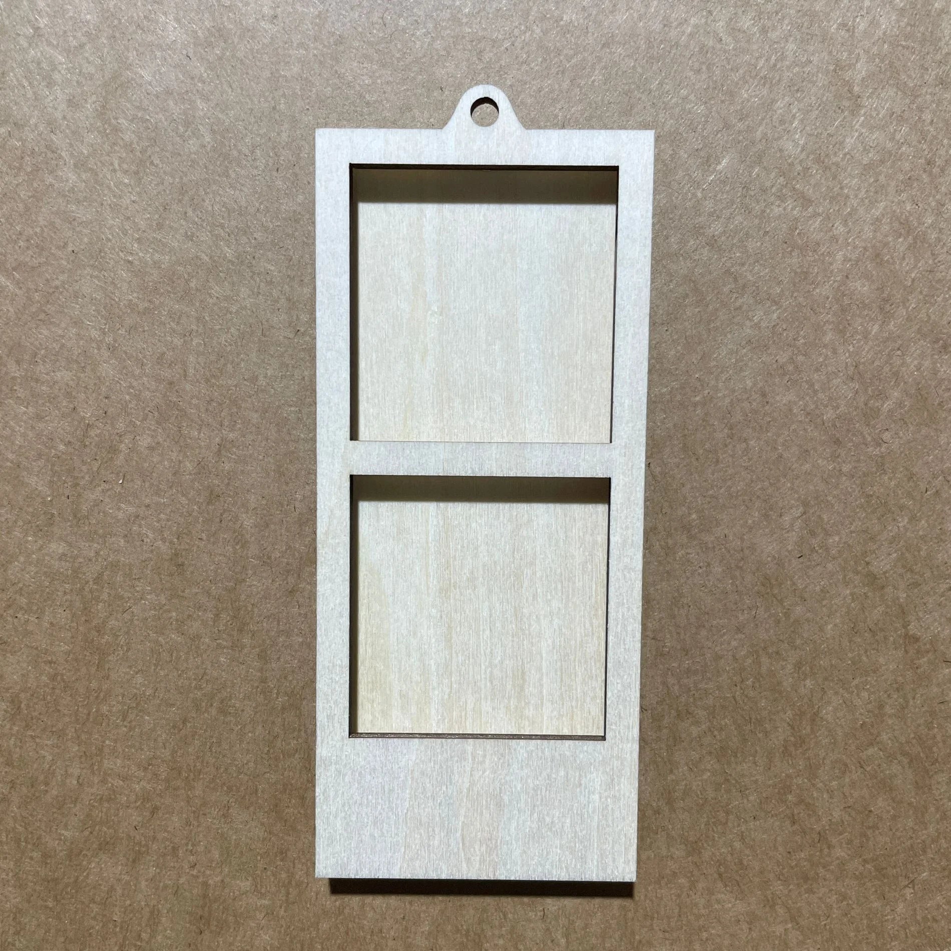 2026 Christmas Tree Decorations Custom Blank Christmas Photo Small Frame Ornaments Plywood Charm with Magnets