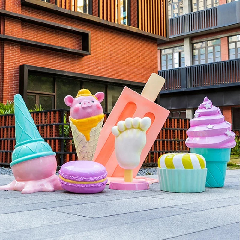Customized Rental Props Giant Candy Sculpture Fiberglass Giant Lollipop Sculpture for Sale