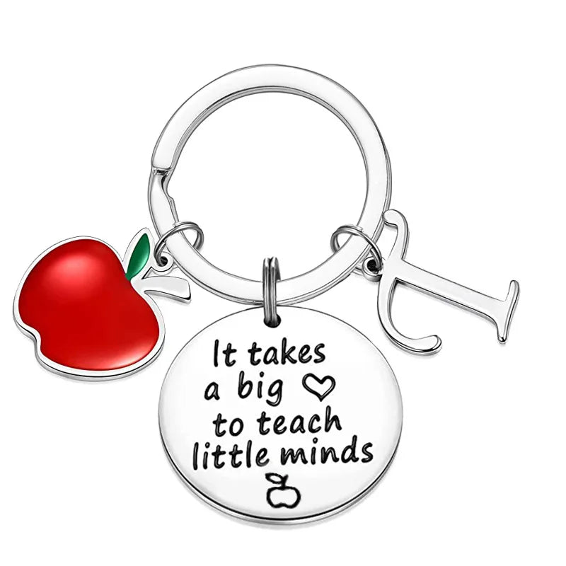 Birthday Christmas Gifts for Teacher It Takes a Big Heart to Help Shape Little Minds Alphabet Teacher Keyring Gifts for Women