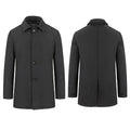Alike Men's Long Formal Slim Business Jacket Straight Button Stand Collar with Waterproof Coating