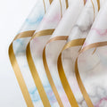 57*57cm Factory Wholesale Korean Paper Marble Flower Wrapping Paper Bouquet Wrapping Paper with Golden Edge