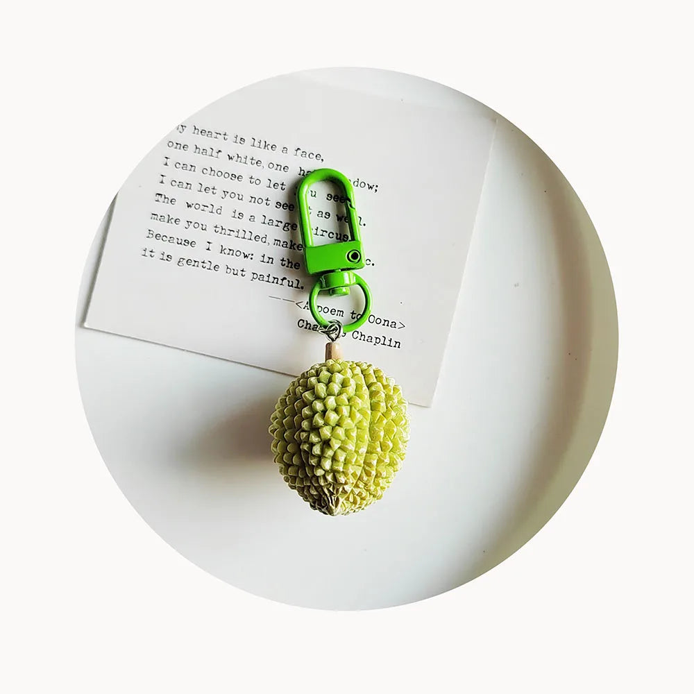 10pcs 3D Resin Fruits Keychain Pendant Charms Lobster Claw Clasp Key Rings for Women Bag Accessories Gifts