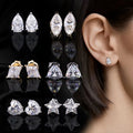 Starsgem Fine Jewelry 14K Solid Gold Fancy Shape Moissanite Stone Lab Diamond Stud Earrings