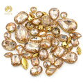 Hot Sale Champagne Color 3D Mixed Crystal Flatback Sew-on Loose Rhinestones with Lace Claw Dress Decoration Made Glass