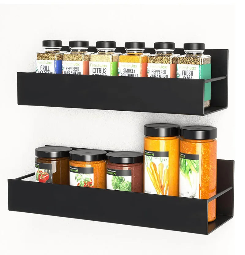 2 Pack Magnetic Spice Rack for Refrigerator Moveable Seasoning Spice Organizer for Fridge and Microwave Oven